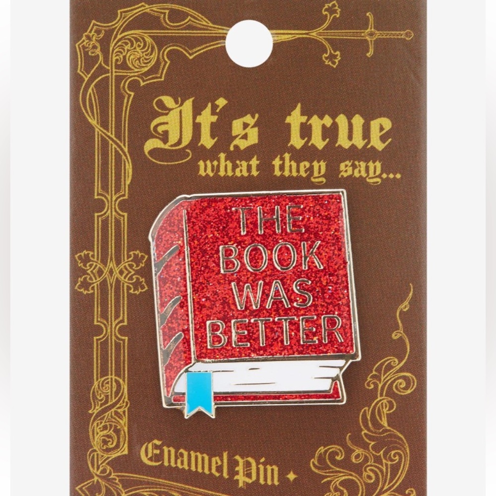 The Book‎ Was Better Glitter Enamel Pin Hot Topic